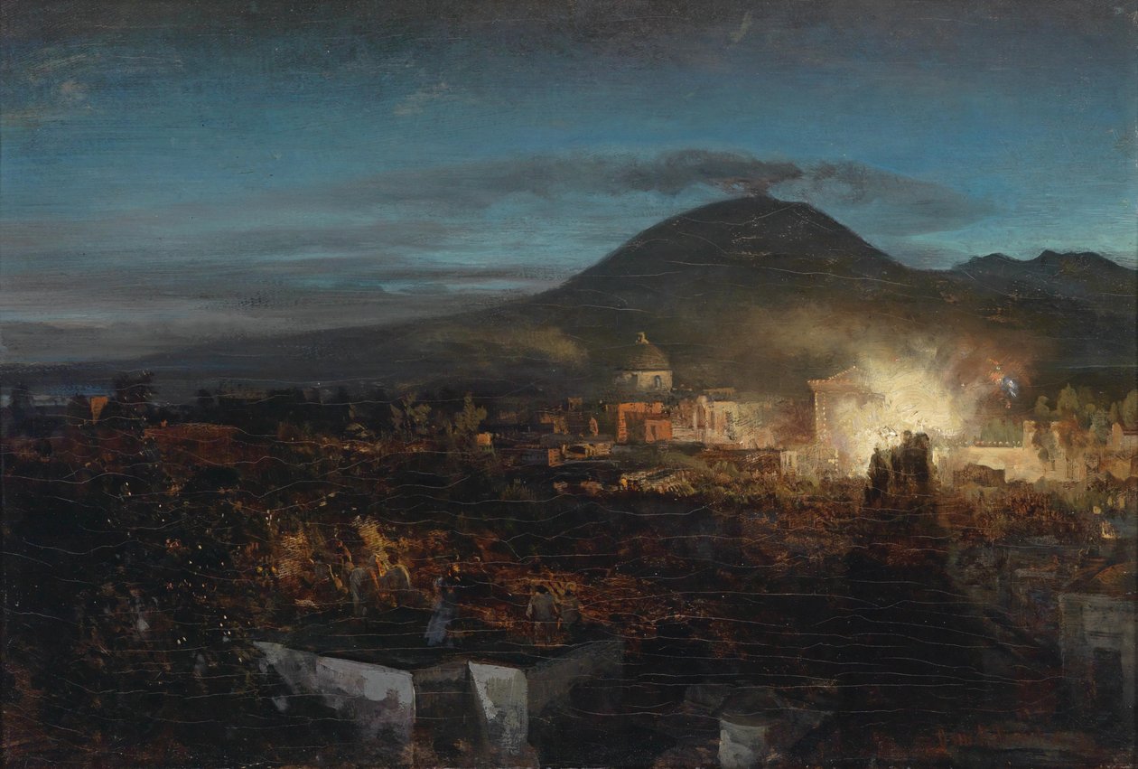 Ohňostroj v Torre dell Annunziata poblíž Neapole od Oswald Achenbach