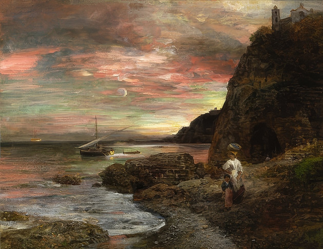 Večerní slunce v Posillipu od Oswald Achenbach