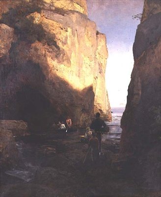 Vstup do jeskyně od Oswald Achenbach