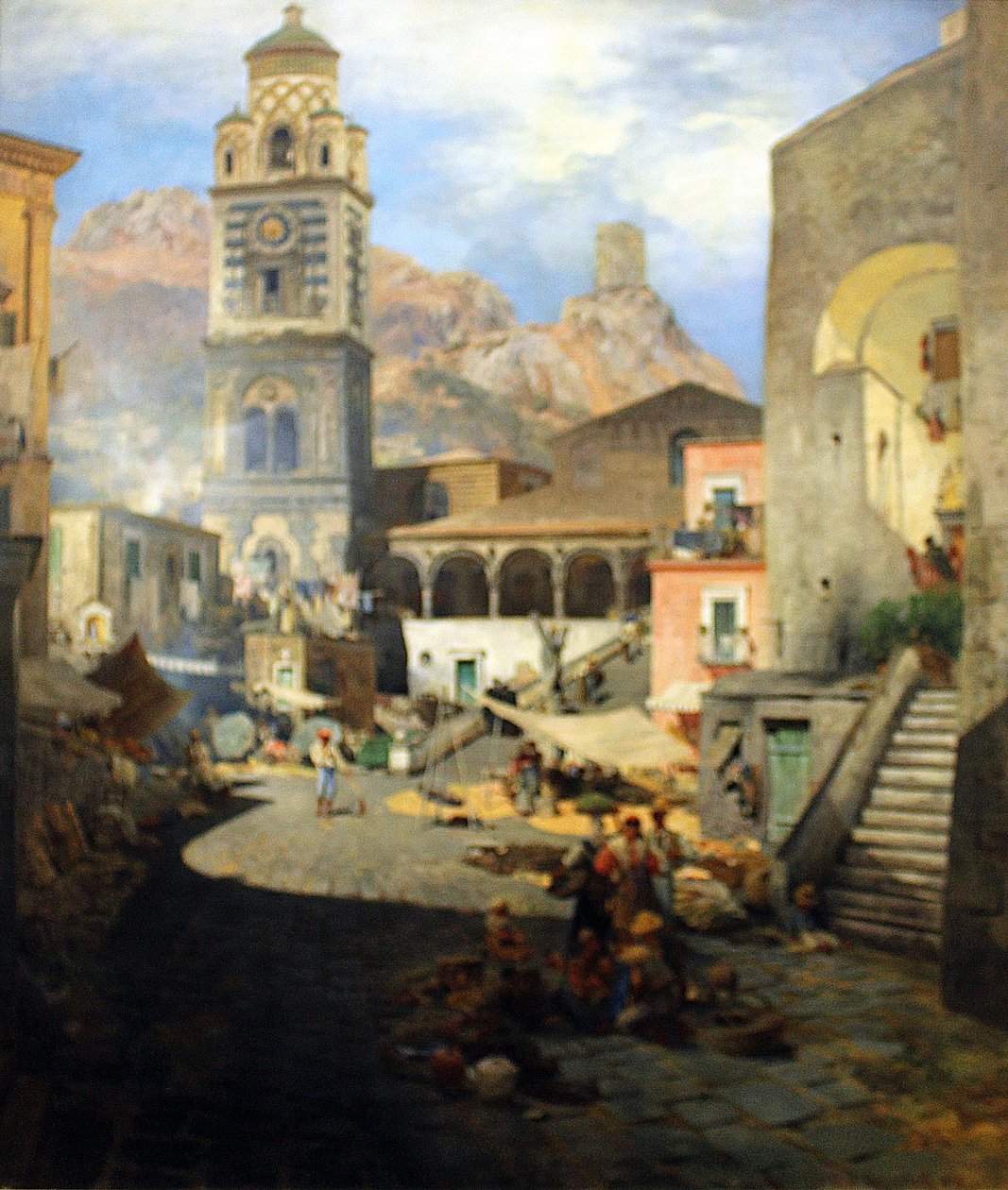 Němčina: Tržiště Amalfi od Oswald Achenbach