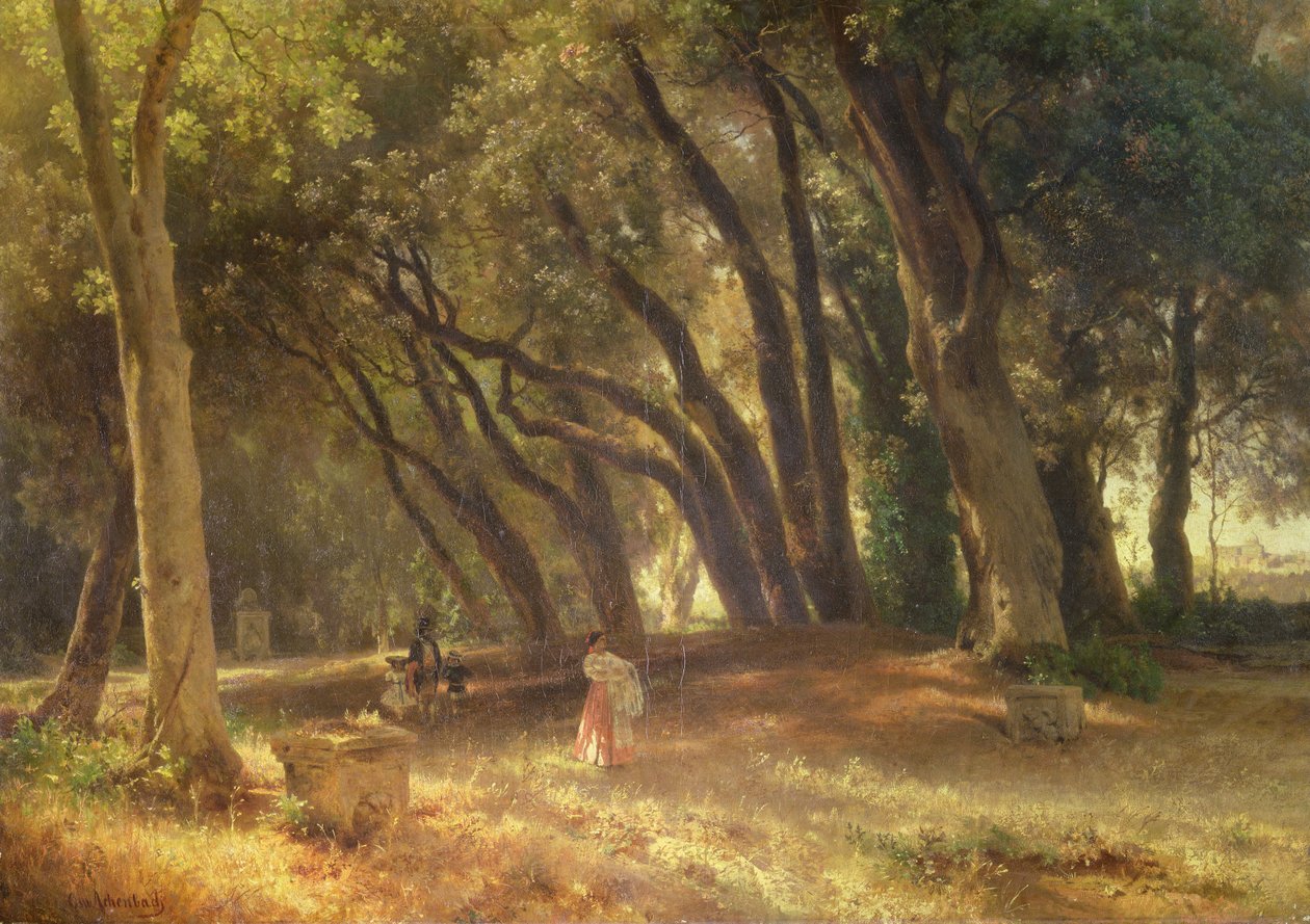 V zahradě Villa Borghese (olej na plátně) od Oswald Achenbach