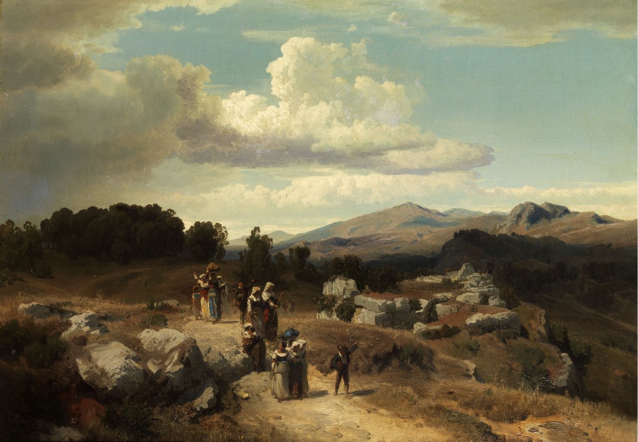 Nedělní procházka římskou krajinou od Oswald Achenbach