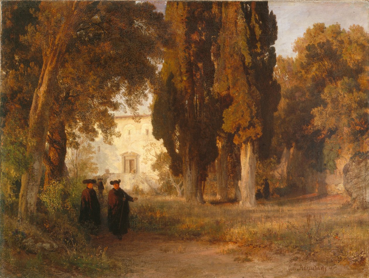 Klášterní zahrada, po roce 1857 od Oswald Achenbach