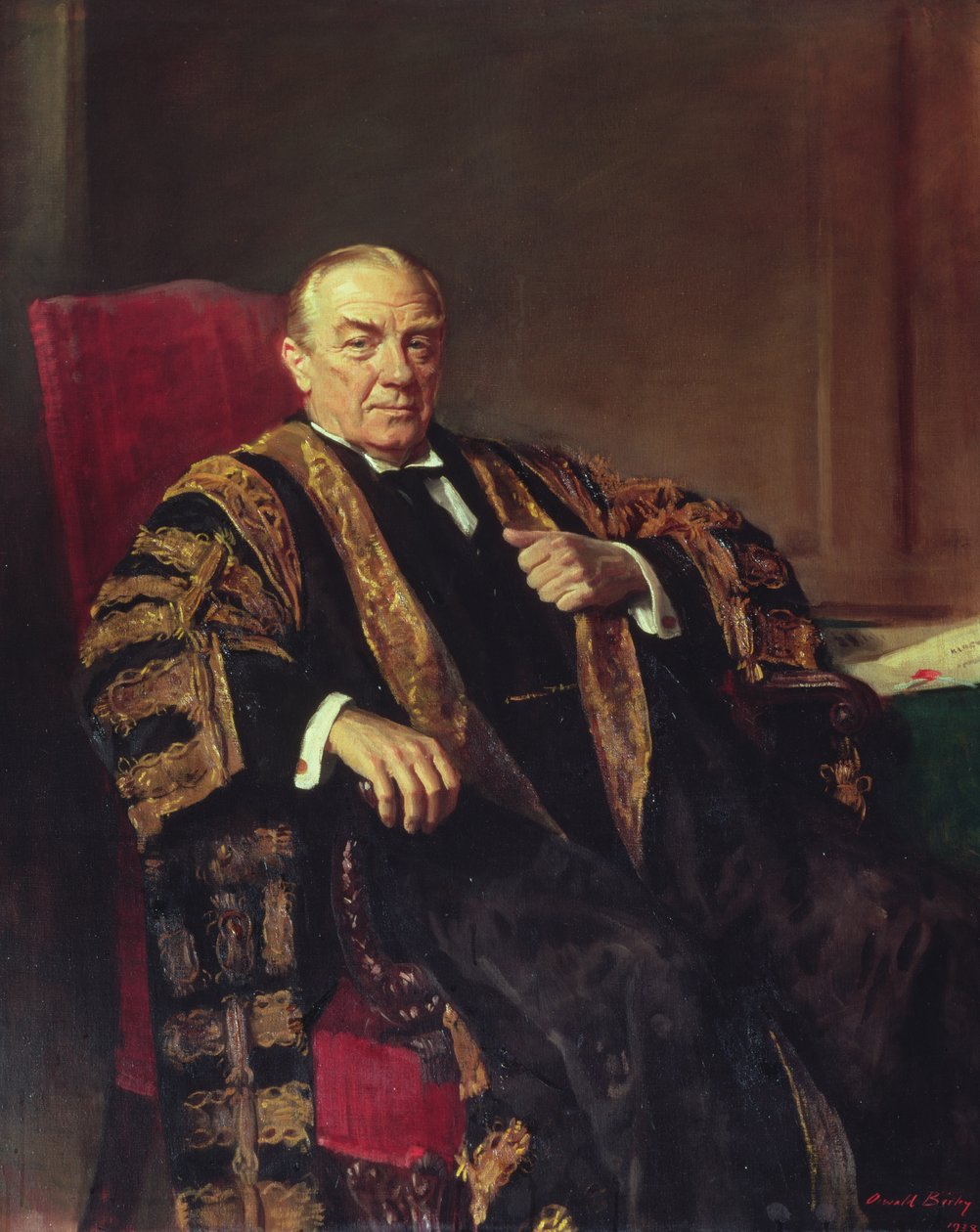 Portrét Stanleyho Baldwina (1867-1947) (olej na plátně) od Oswald Hornby Joseph Birley