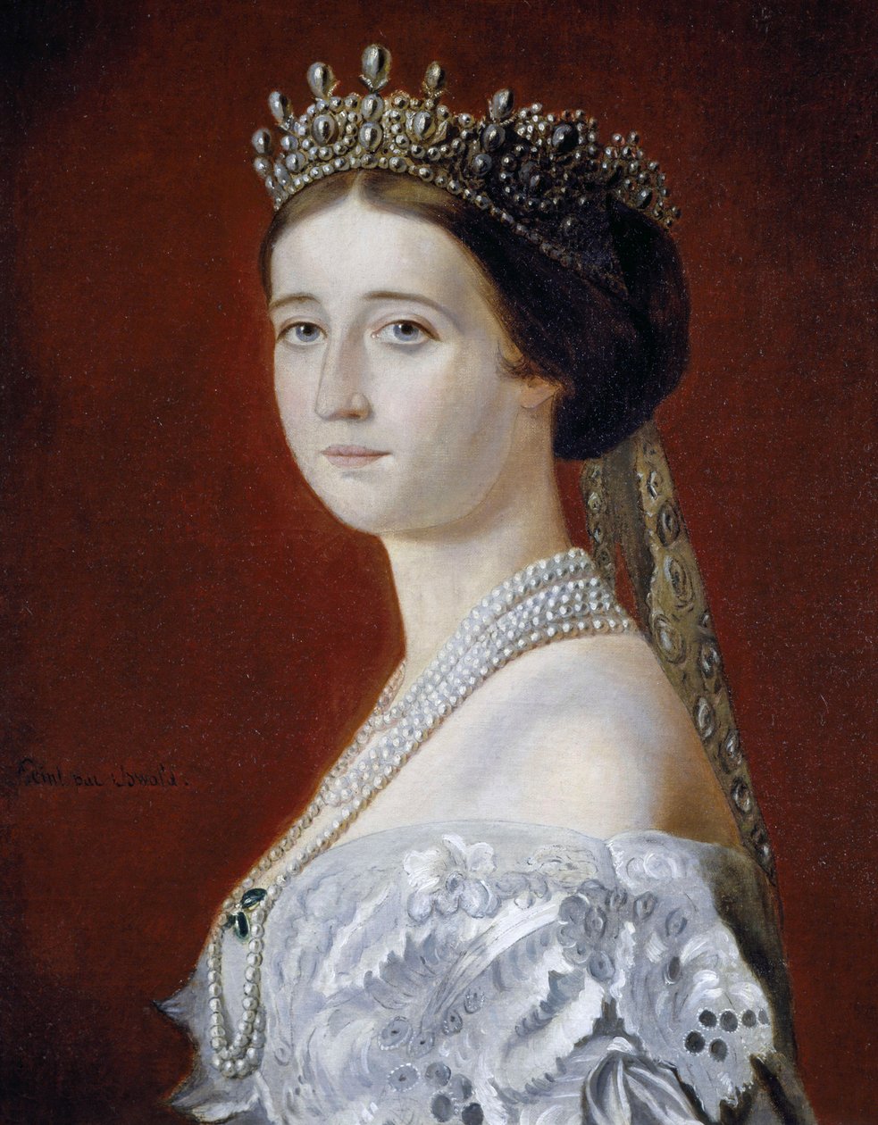 Portrét Eugenie de Montijo (1826-1920), císařovny Francie, kopie Oswald Brierly (olej na plátně) od Oswald Walters Brierly