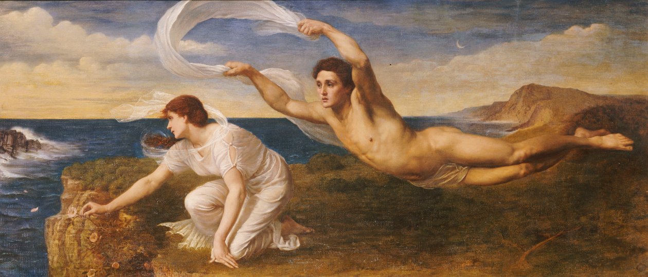 Boreas a Orithyia, kolem roku 1879 (olej na plátně) od Oswald von Glehn