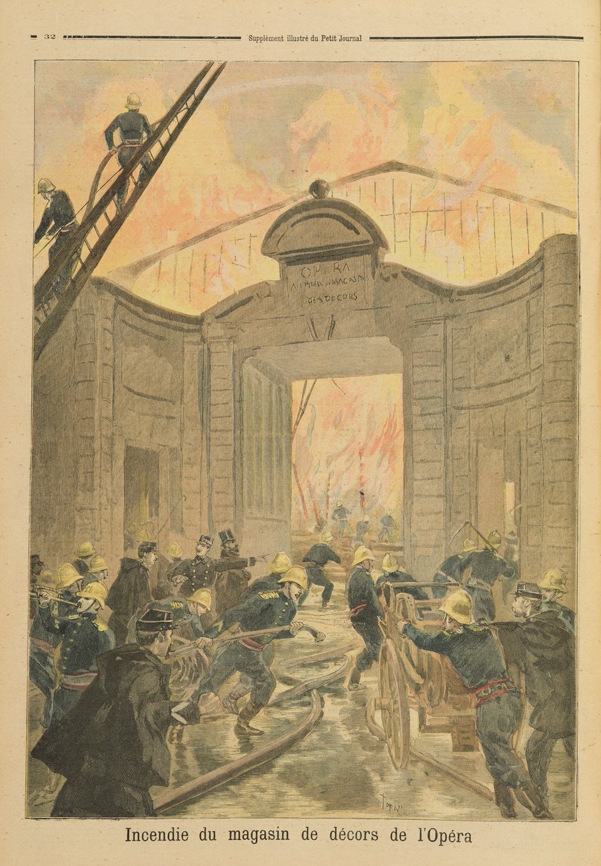 Požár v doku pařížské Opery, z listu "Le Petit Journal", 22. ledna 1894 od Oswaldo Tofani