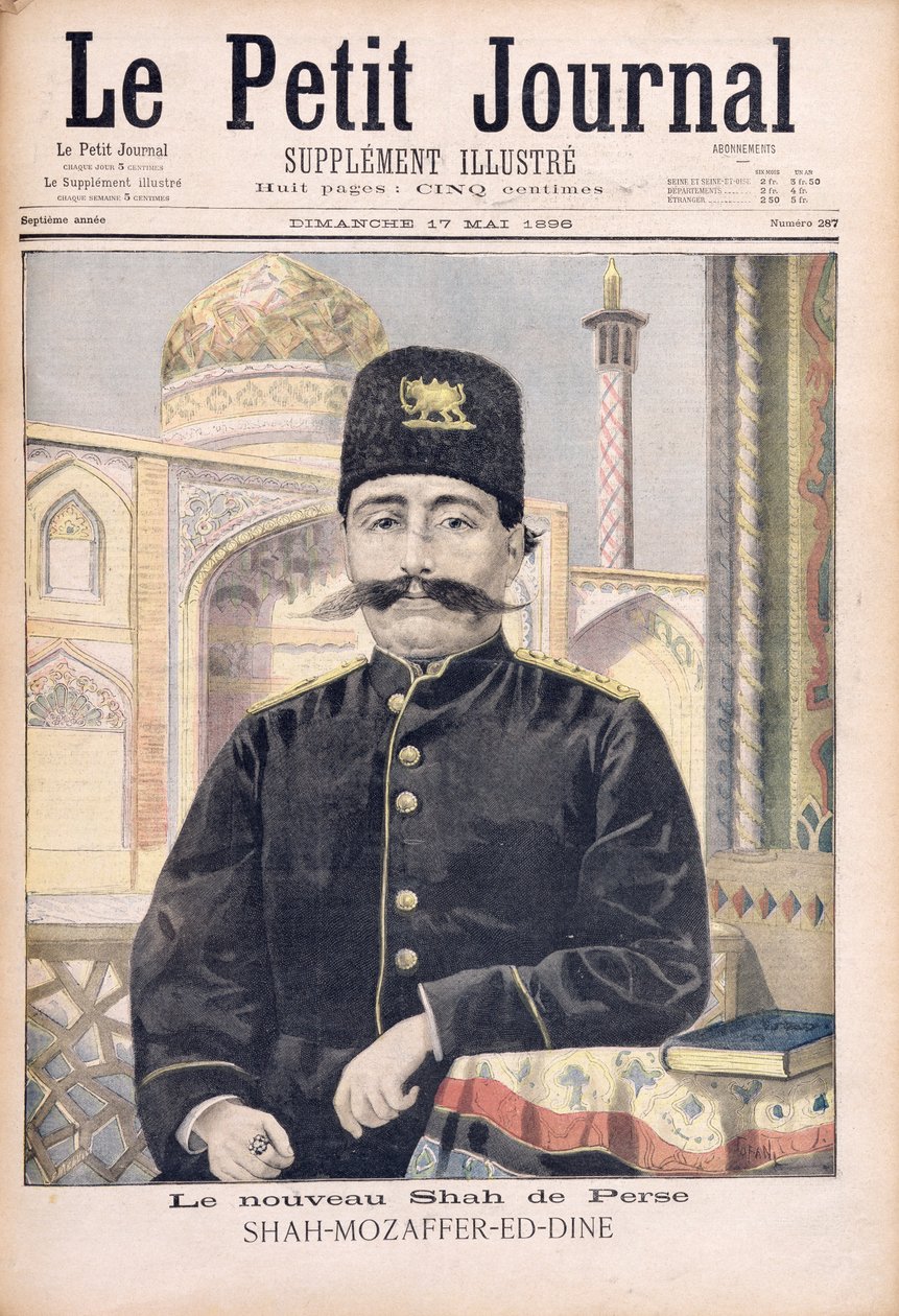 Portrét Shaha Mozzafer-ed-Dina (1853-1907) ilustrace z 