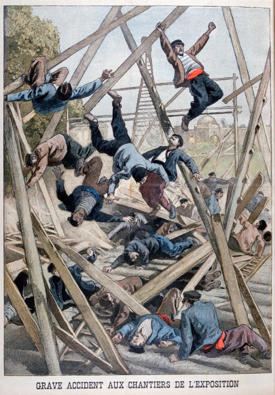 Vážná nehoda na staveništi pro výstavu Universelle, Paříž, 1900, 1899 od Oswaldo Tofani