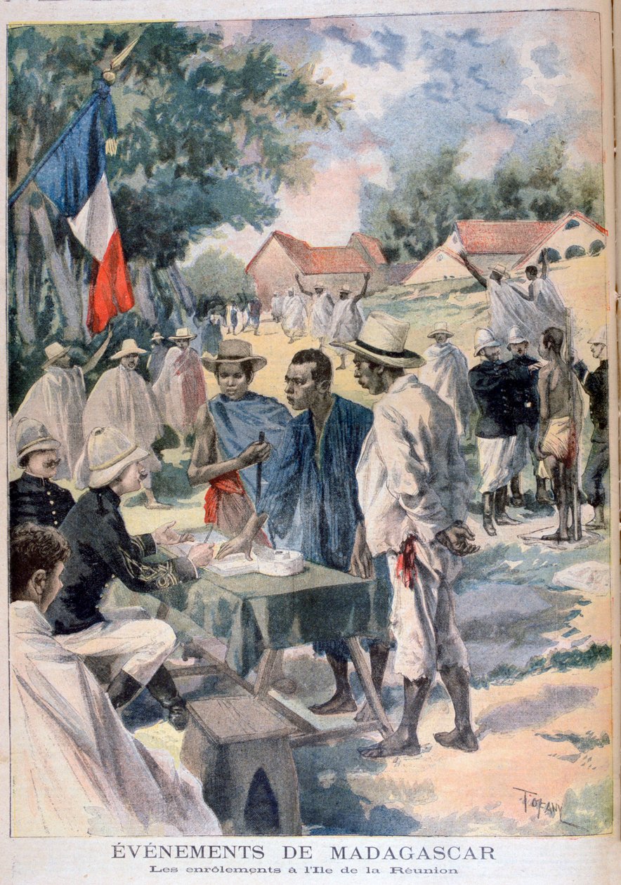 Získávání domorodců na ostrově La Reunion, 1895 od Oswaldo Tofani
