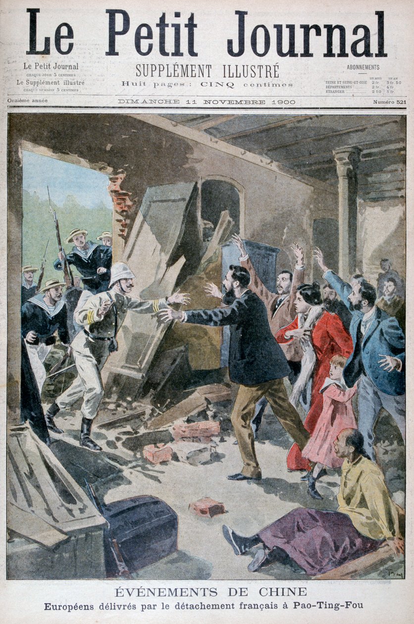 Evropané zachráněni oddílem francouzských námořníků, Pao Ting Fou, Čína, 1900 od Oswaldo Tofani