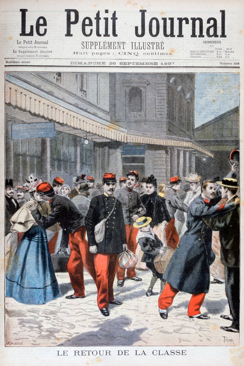 Francouzští vojáci vracející se domů, Francie, 1897 od Oswaldo Tofani