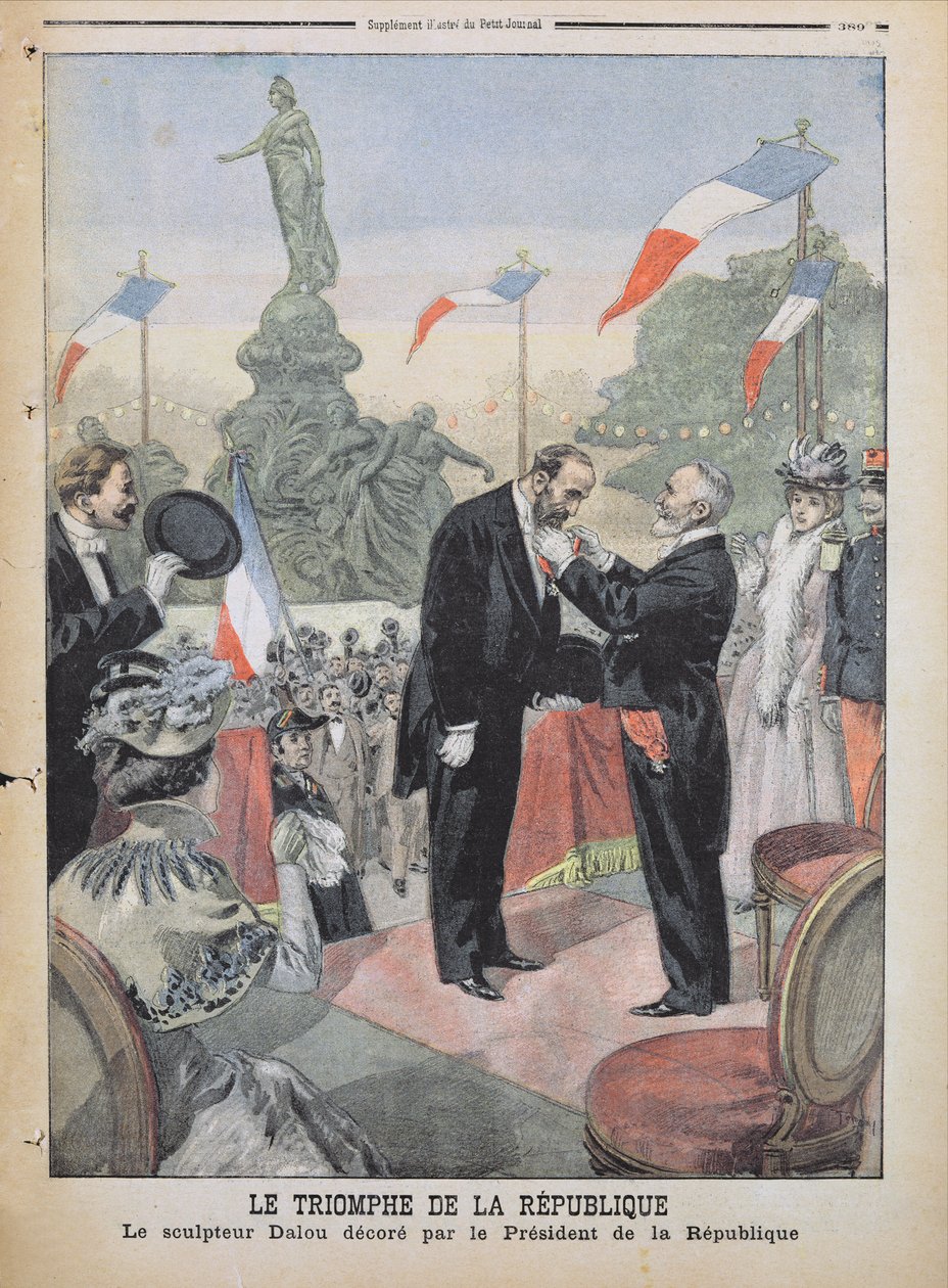 Jules Dalou (1838-1902) byl oceněn medailí Čestné legie od Emila Loubeta (1838-1929) z „Le Petit Journal“, 4. prosince 1899 od Oswaldo Tofani