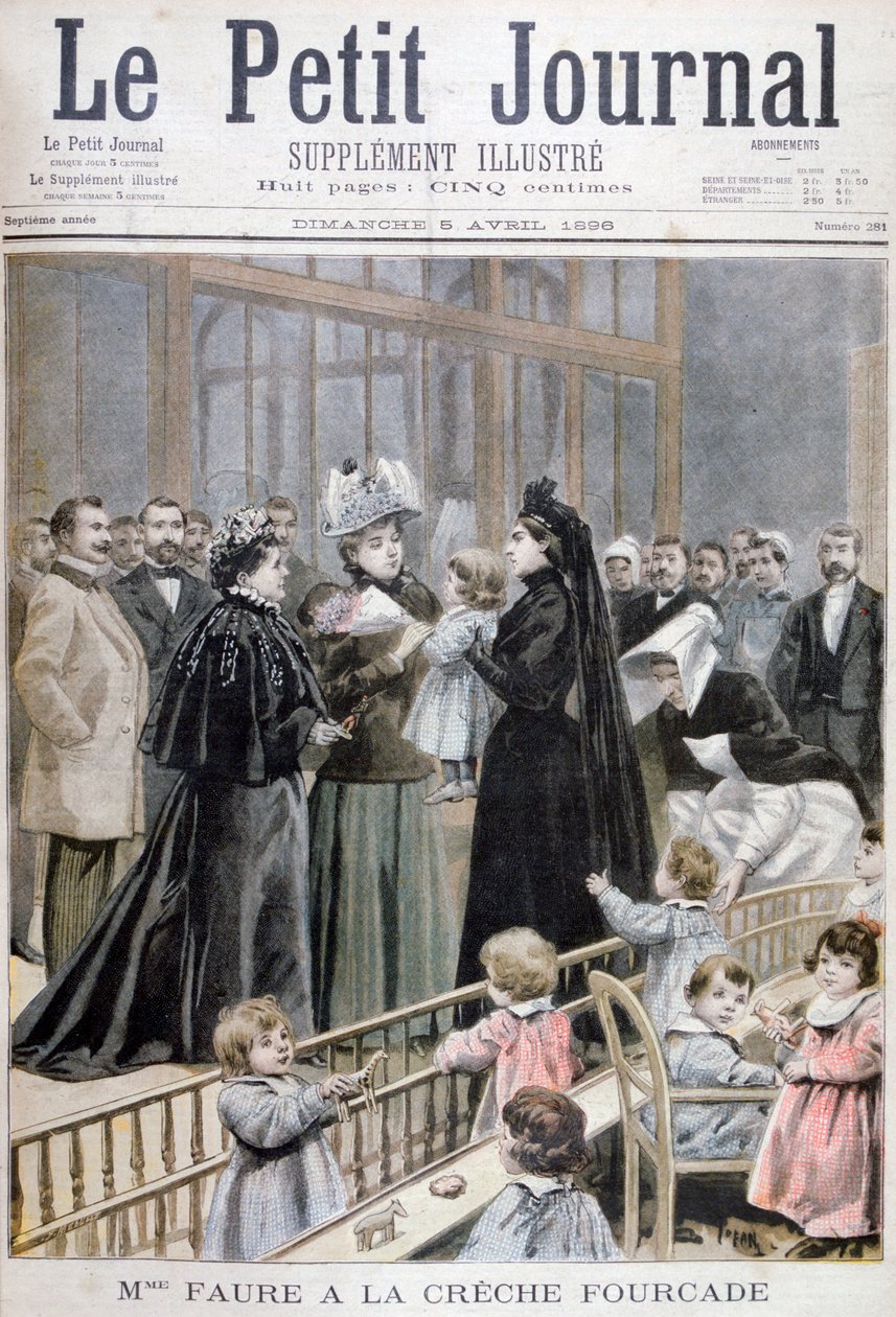 Madame Faure ve Fourcade Creche, Francie, 1896 od Oswaldo Tofani