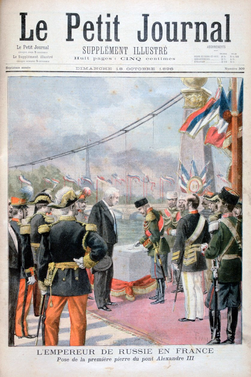 Nicholas II Ruska a Félix Faure, prezident Francouzské republiky, 1896 od Oswaldo Tofani