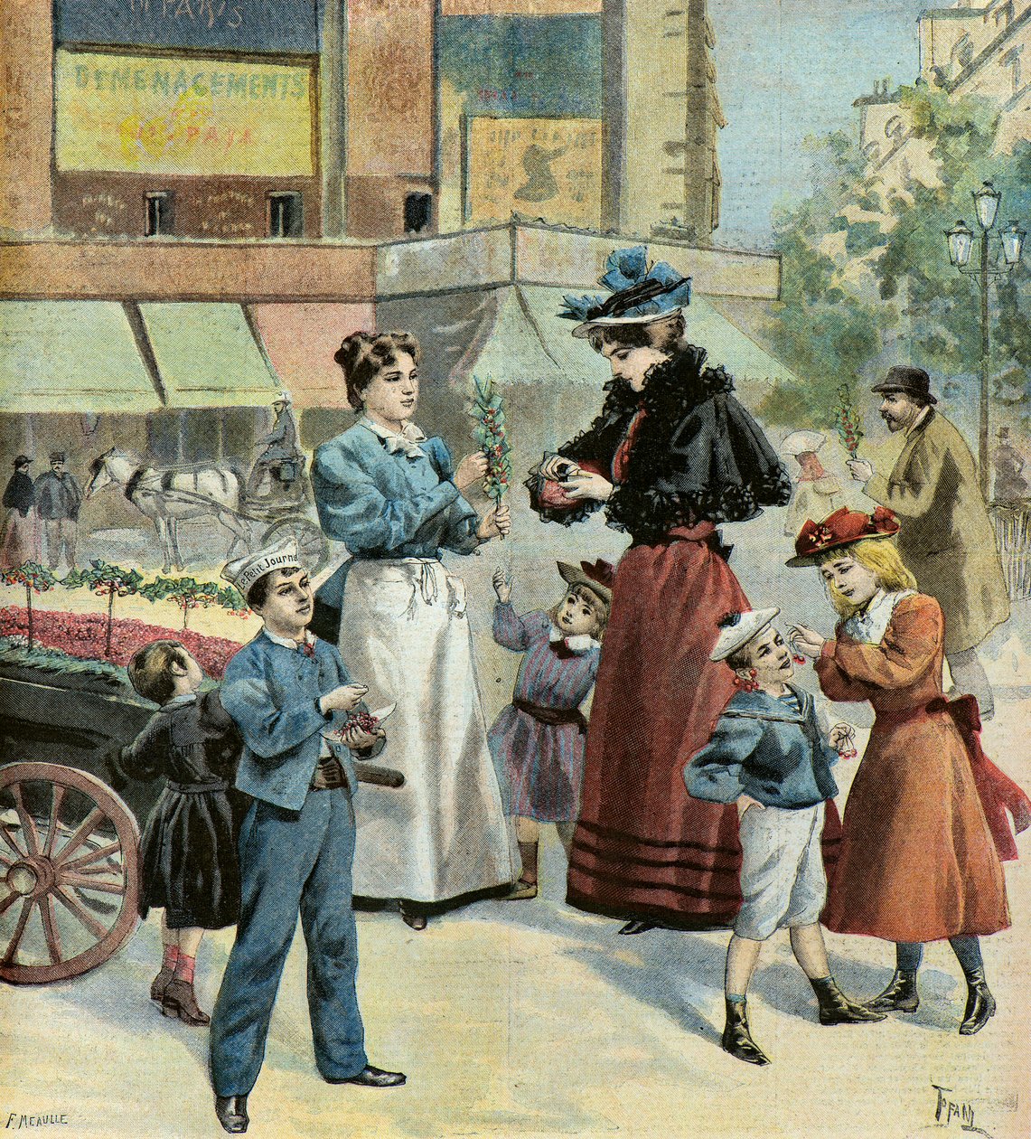 Paříž na jaře, 1895 (Ilustrace) od Oswaldo Tofani