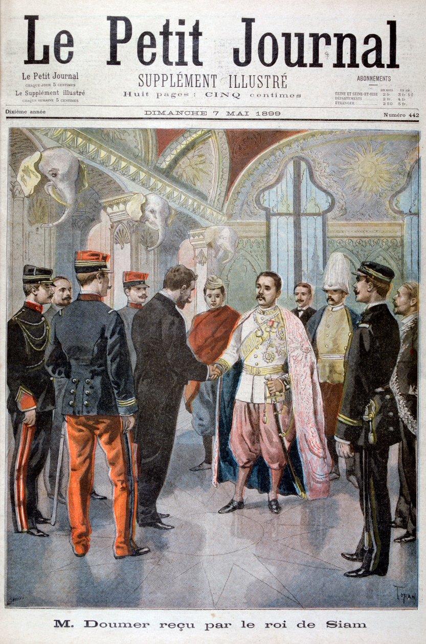 Paul Doumer, generální guvernér Indočíny, přijat králem Siam v Bangkoku, 1899 od Oswaldo Tofani