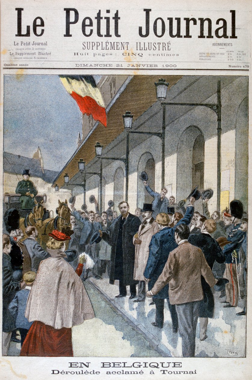 Paul Déroulède přijíždí do exilu v Tournai v Belgii, 1900. od Oswaldo Tofani