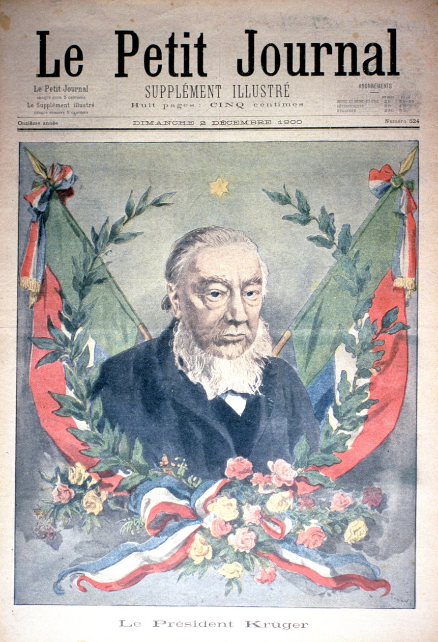 President Kruger, přední strana obálky „Le Petit Journal“, 2. prosince 1900 (barevná rytina) od Oswaldo Tofani