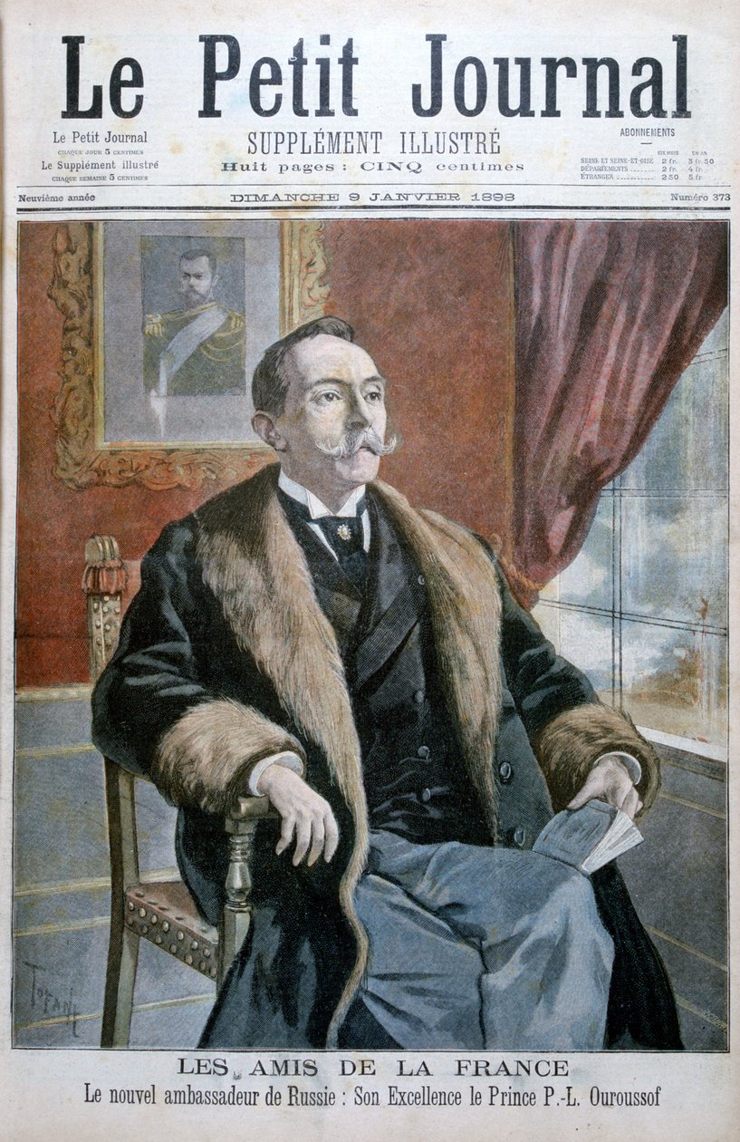 Princ PL Ouroussof, nový velvyslanec Ruska, 1898 od Oswaldo Tofani