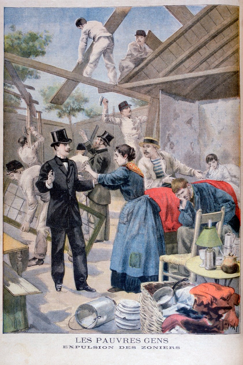 Vyhnání chudých z chudinských čtvrtí, 1895 od Oswaldo Tofani