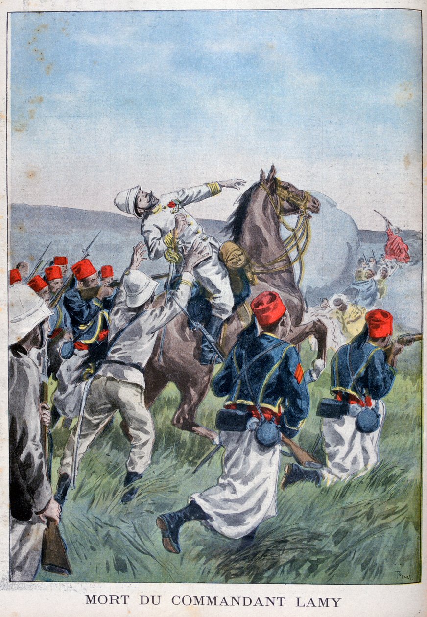 Smrt velitele Lamyho, bitva u Kousséri, 22. dubna 1900. od Oswaldo Tofani