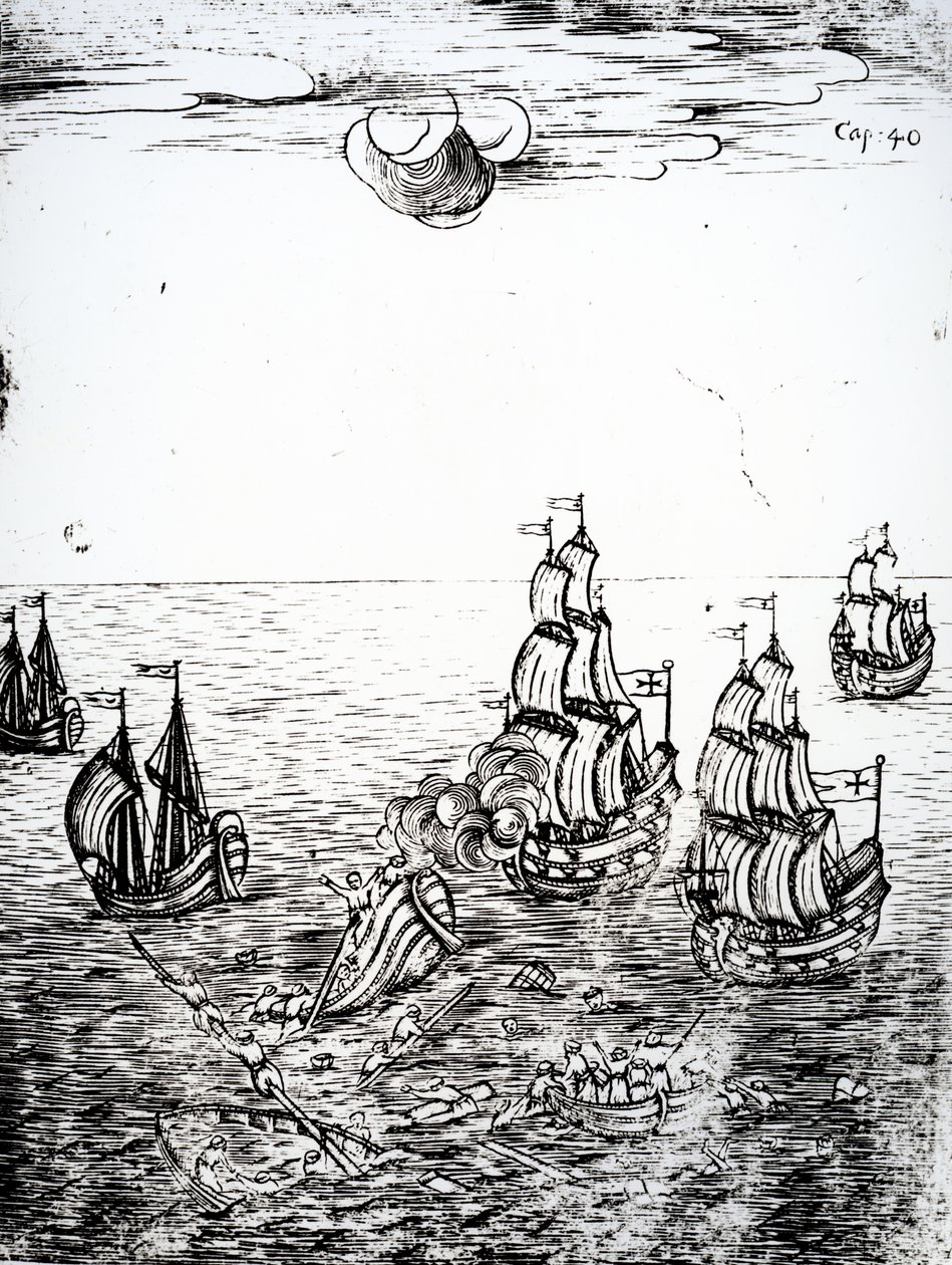 Ztroskotání lodi, 1694 od Othon Frederic von der Groben