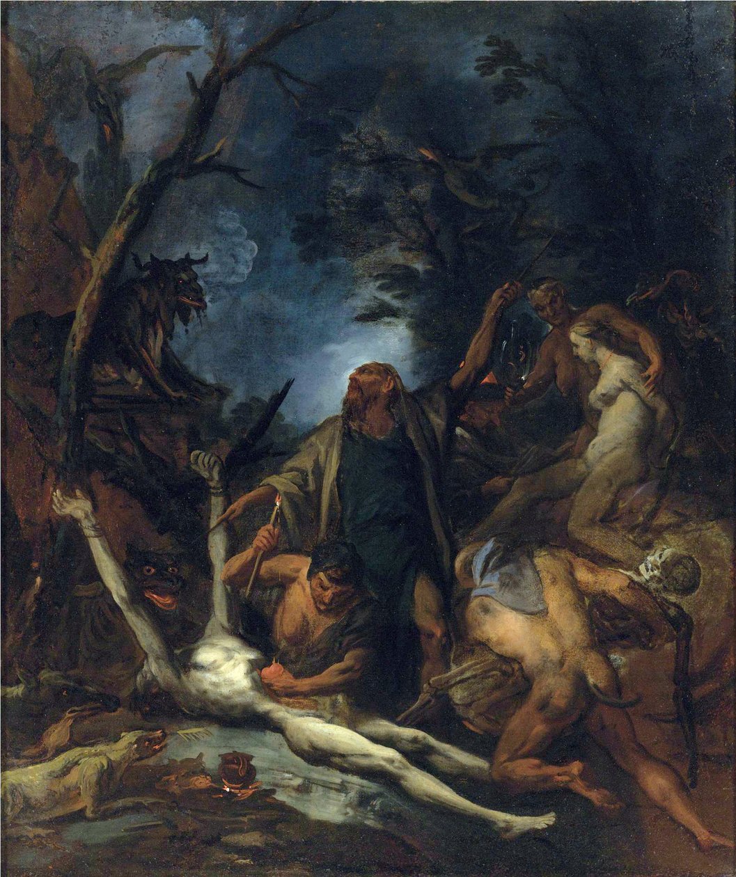 Čarodějnice na černé mši - Obraz Ottaviana Dandiniho (asi 1706-1740), - Olej na plátně, 97x81,5 - Soukromá sbírka od Ottaviano Dandini
