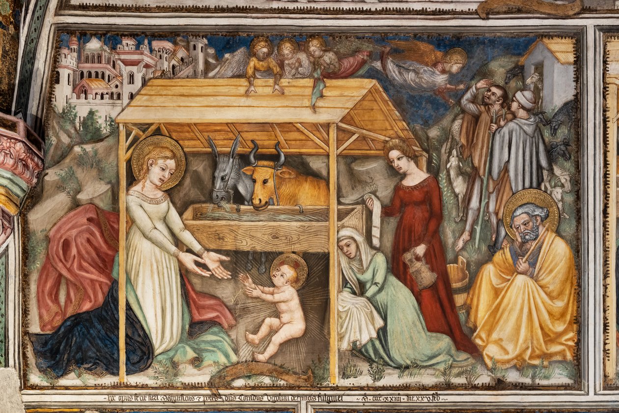 Detail jedné stěny: Narození Páně od Ottaviano Nelli