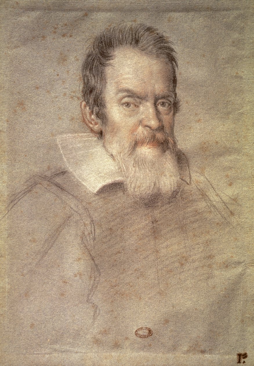 Portrét Galileo Galilei (1564-1642) Astronom a fyzik (kresba) od Ottavio Mario Leoni