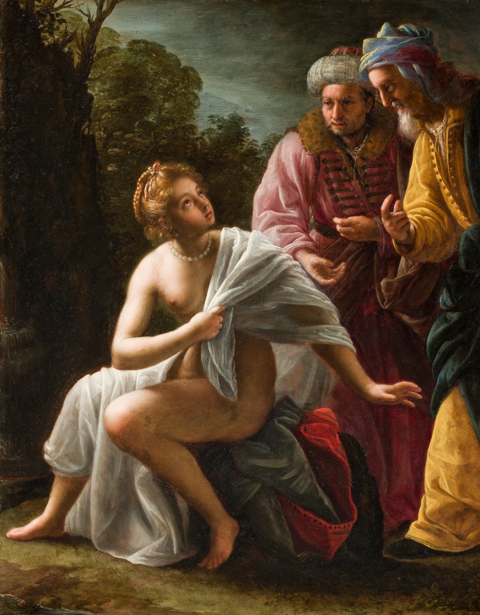 Susanna a starší, cca 1620 (olej na měděném panelu) od Ottavio Mario Leoni
