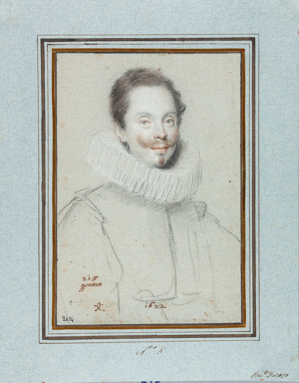 Portrét markýze Paris Pinelli (17. století) Kresba Ottavio Leoni (1578-1630) Genes 17. století, Musei di Strada Nuova, Fondo Disegni, inv 2414 od Ottavio Mario Leoni