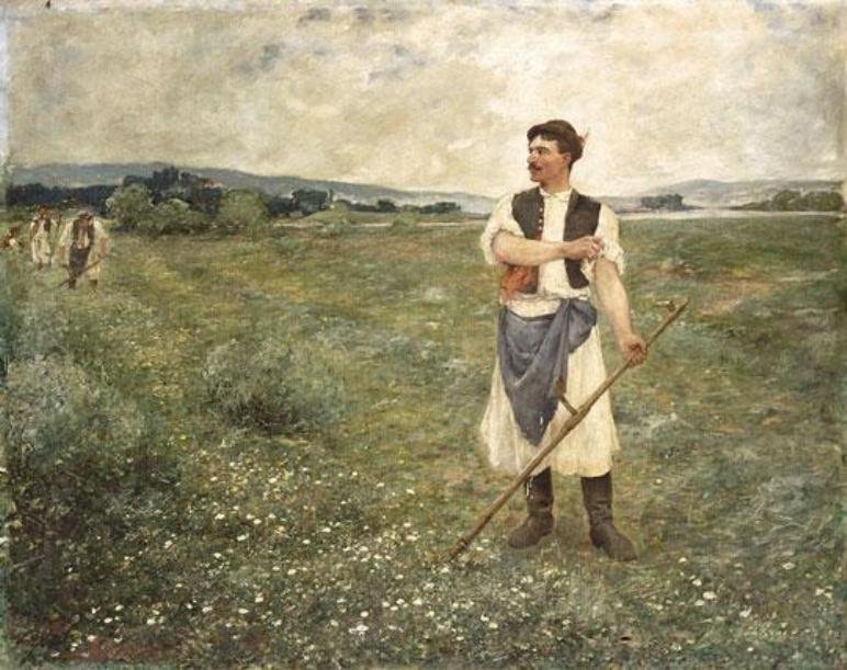 Muž s kosou od Otto Baditz