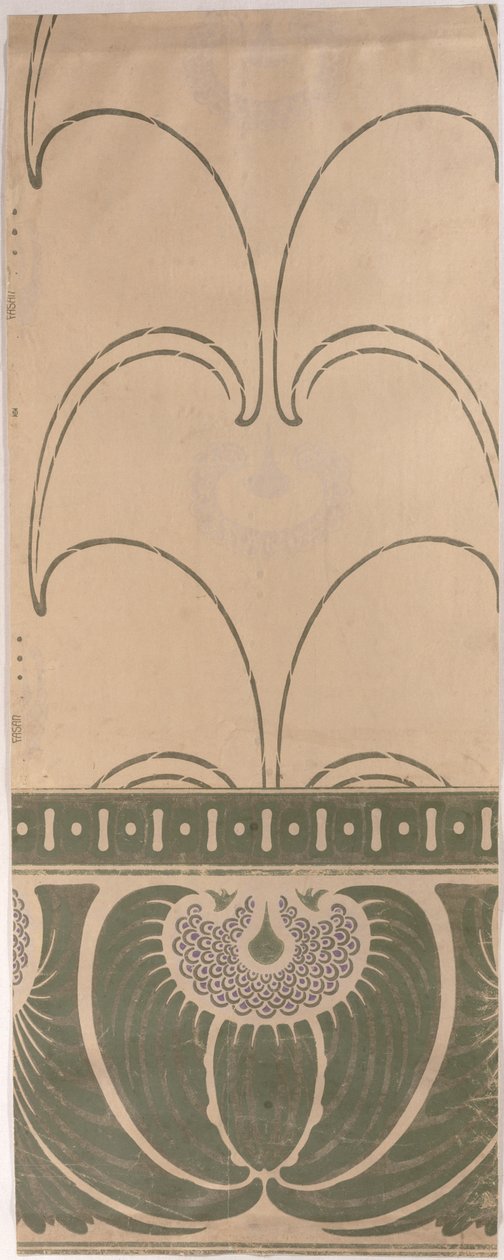 Design tapety Fasau, ca. 1900, výrobce Tapetenfabrik Engelhard, Mannheim, od Otto Eckmann