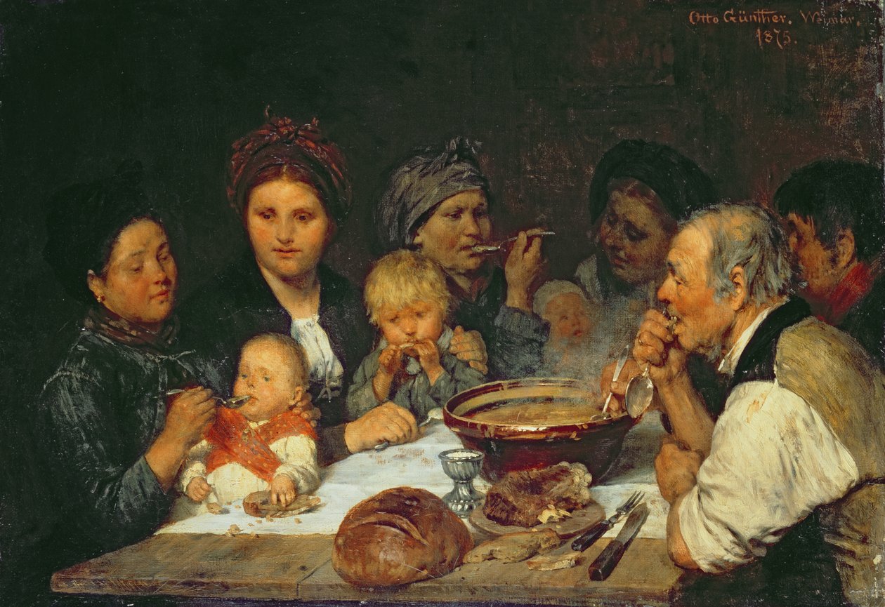 Dělníci u stolu, Thueringen, 1875 od Otto Edmund Guenther