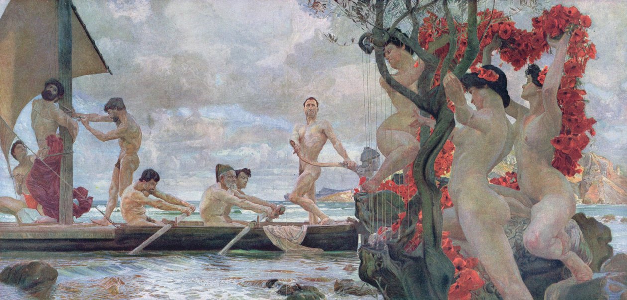 Odysseus a sirény, kolem roku 1900 od Otto Greiner