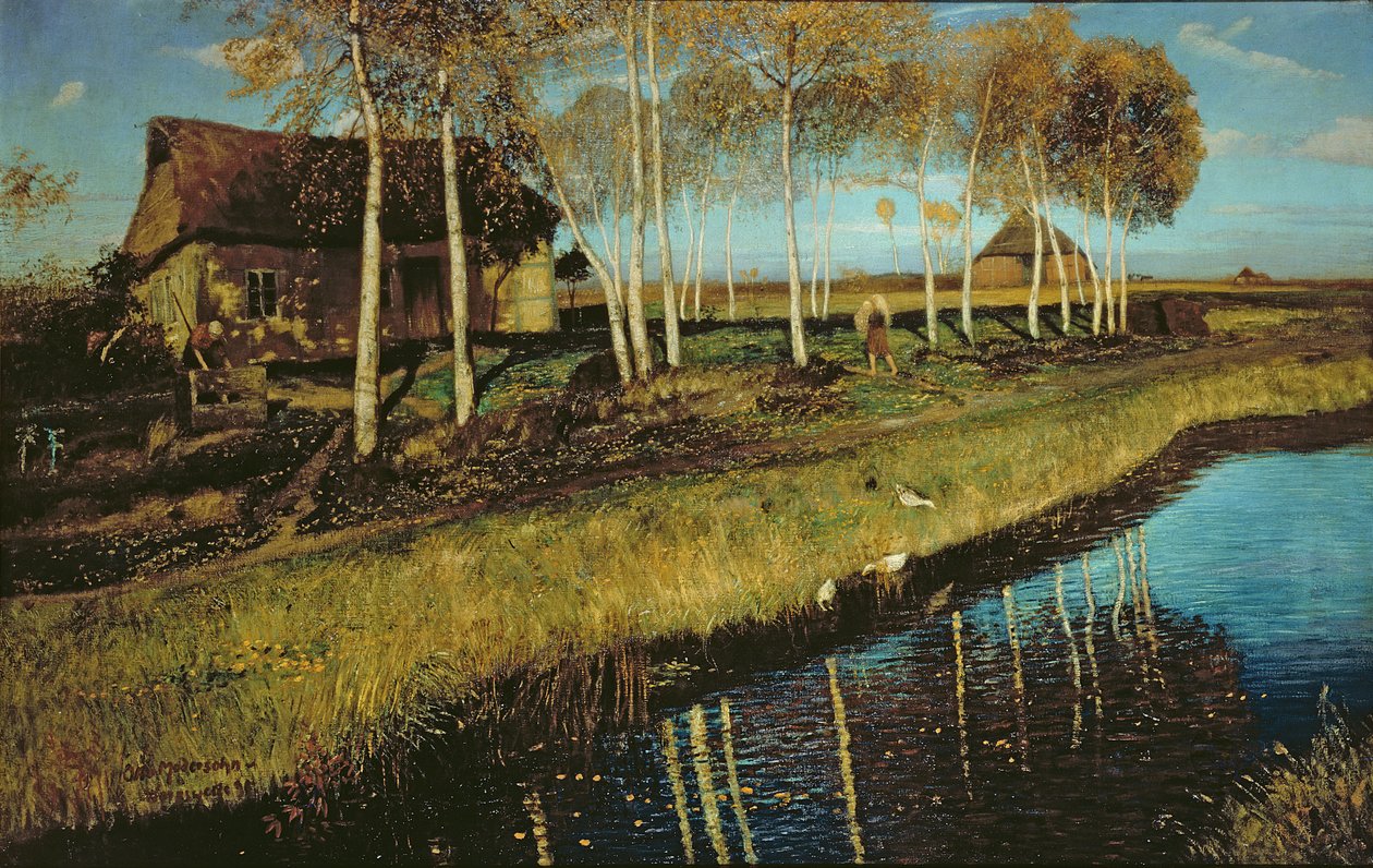 Podzimní ráno na kanálu od Otto Modersohn