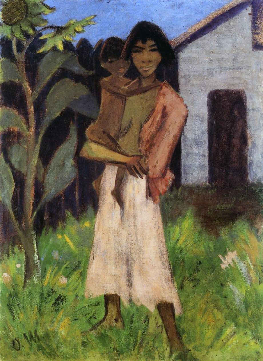 Matka a dítě, 1927 (tempera na plátně) od Otto Mueller