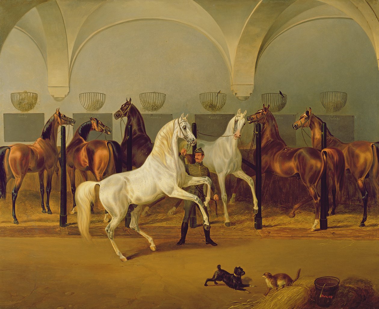 Stáje v Babolně, 1849 od Otto Stotz