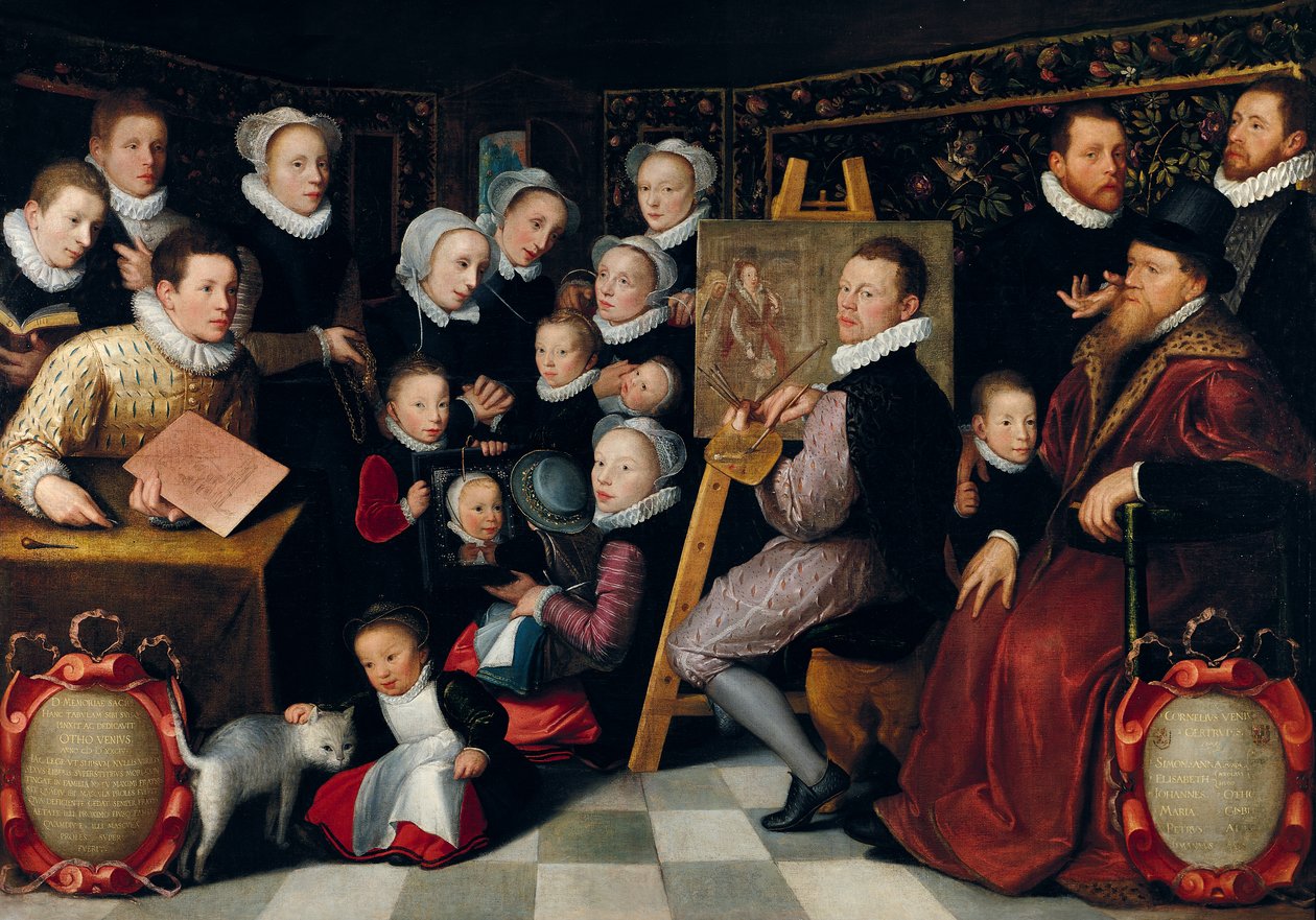Obraz Umělce, obklopený svou rodinou, 1584 od Otto van Veen