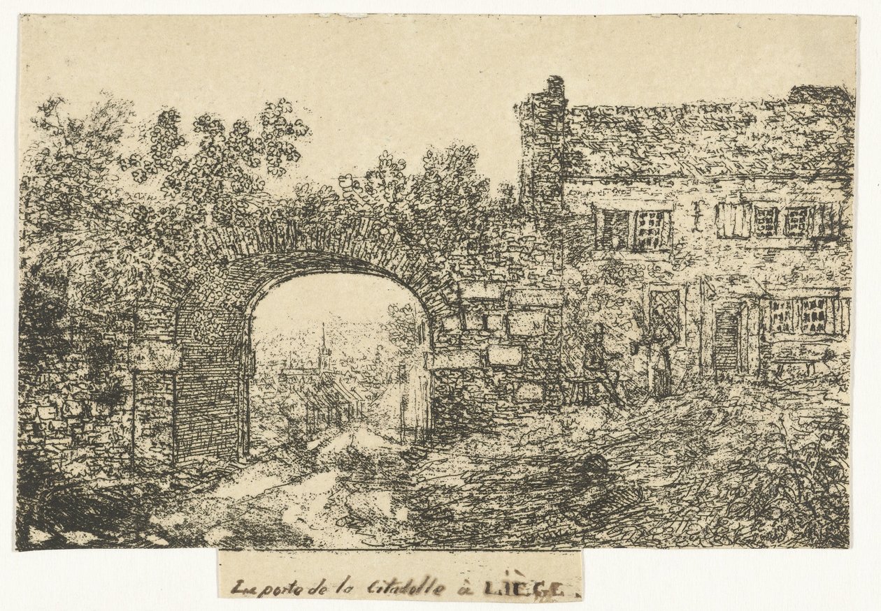 Citadelpoort te Luik Brána Citadely v Lutychu (název na objektu) od Otto Baron Howen