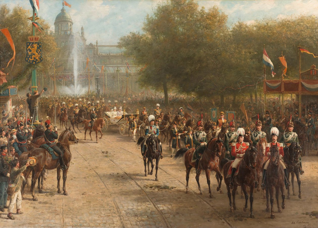 Frederiksplein, Amsterdam, během vstupu královny Wilhelminy, 5. září 1898 od Otto Eerelman