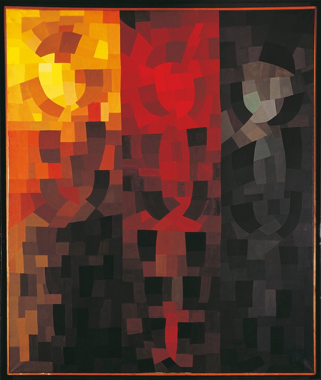 Francie, Paříž, kompozice prosinec 1935, karikatura pro triptych od Otto Freundlich