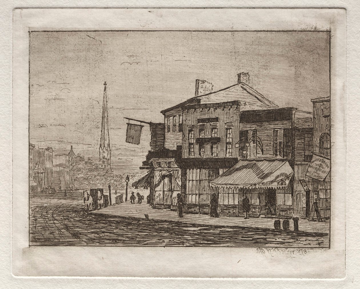 Cleveland, Woodland Avenue a Eagle Street, 1878. od Otto H. Bacher