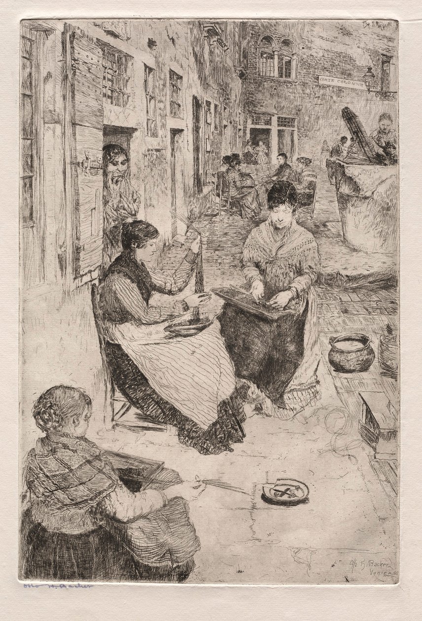 Lepty z Benátek: Navlékače korálků, 1882. od Otto H. Bacher