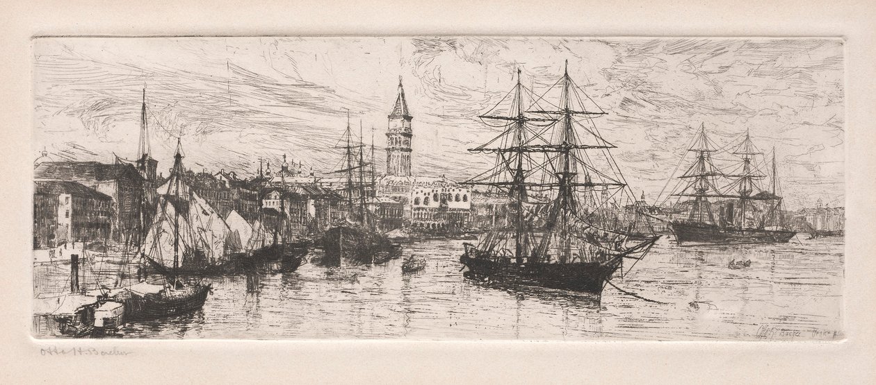 Lodní doprava a vévodský palác, 1888. od Otto H. Bacher