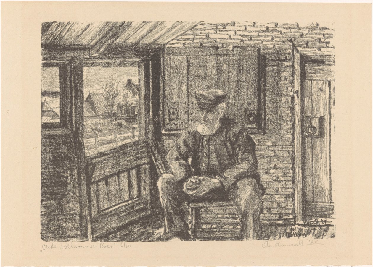 Starý farmář Hollumer (původní název na objektu) od Otto Hanrath (signed by artist)