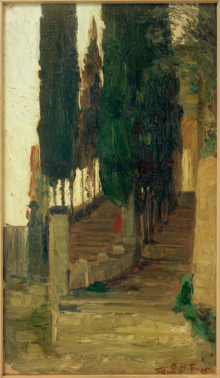 Schodiště do kláštera ve Fiesole od Otto Heinrich Engel