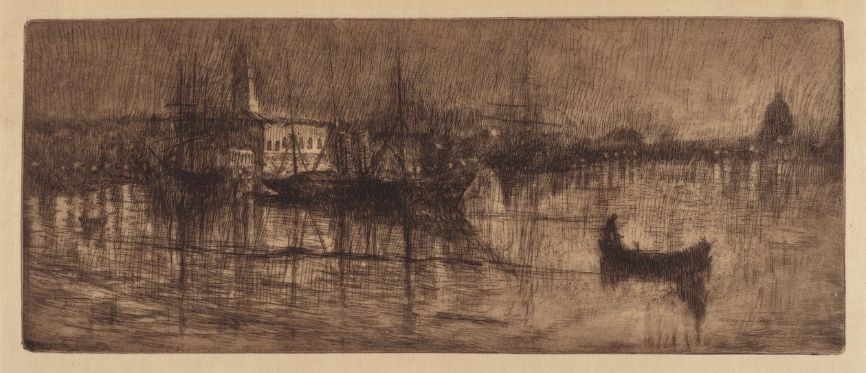 Mokrý večer v Benátkách, c. 1880. od Otto Henry Bacher