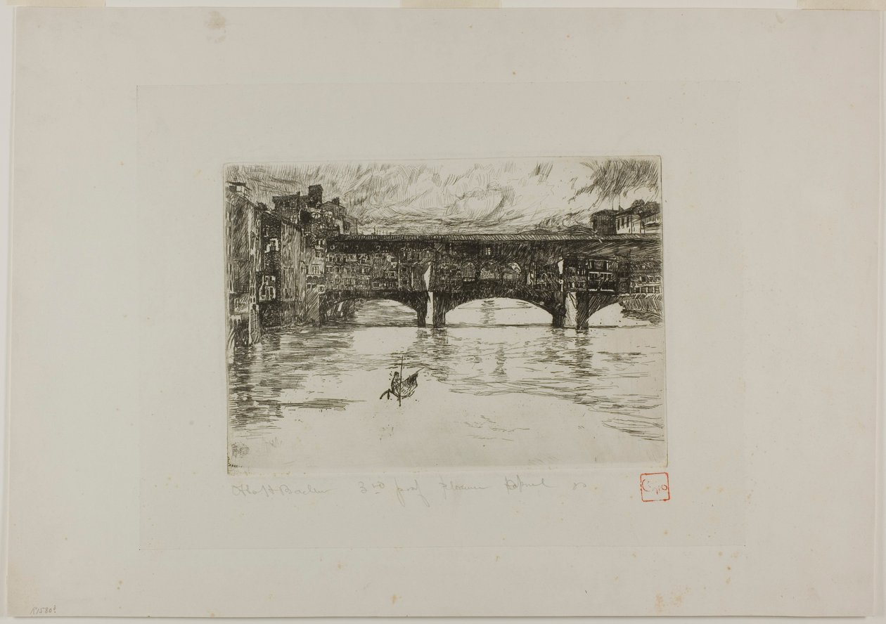 Ponte Vecchio, zničená deska od Otto Henry Bacher